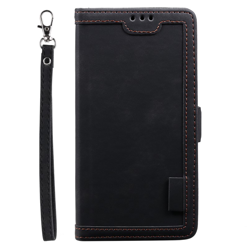 Flip Phone Leather Case with Hand Strap, Card Slot, and Bracket